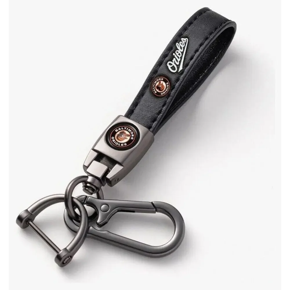 Baltimore Orioles Leather Keychain Key Chain Ring Fob Holder Baseball NEW